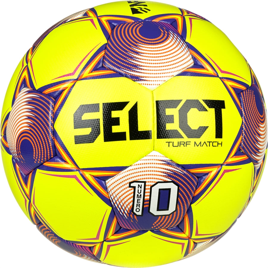 Select Numero 10 Turf Match V25 Soccer Ball Yellow Orange Purple
