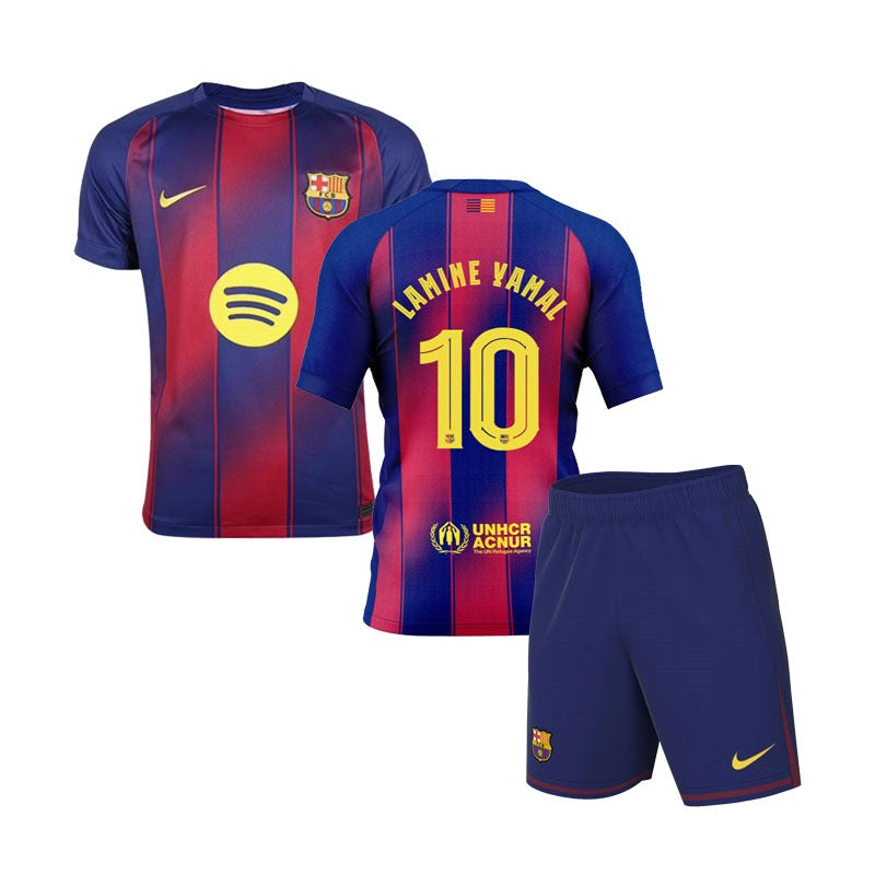 Nike Lamine Yamal #10 FC Barcelona 2025/26 Home Little Kids' 3