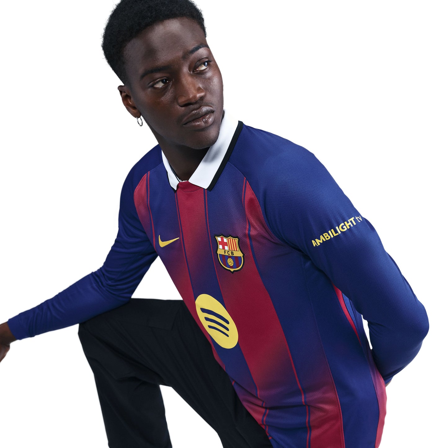 Men's Long SLeeve FC Barcelona 2025/26 Stadium Home Jersey