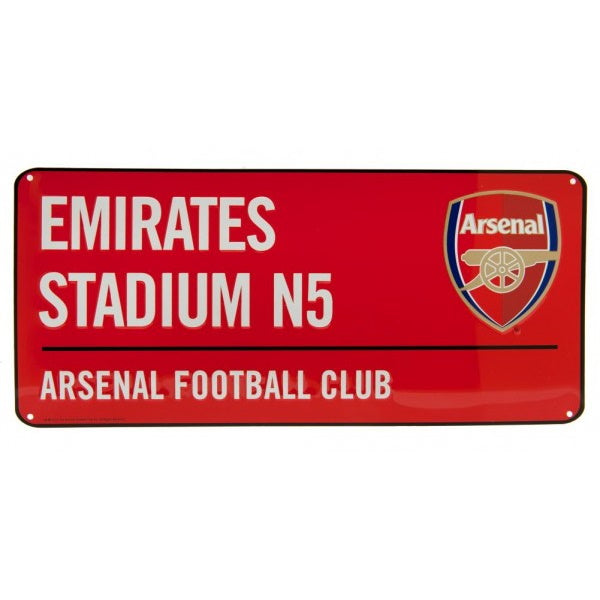 Arsenal FC Metal Street Sign Red