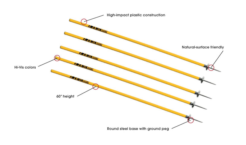 Load image into Gallery viewer, Kwikgoal Coaching Sticks Set of 6