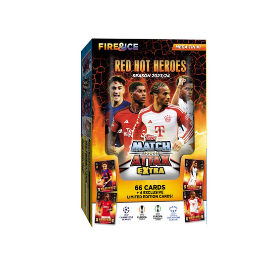 Fire Tin #1 2023-24 Topps Match Attax Extra UEFA Fire and Ice Mega Tin