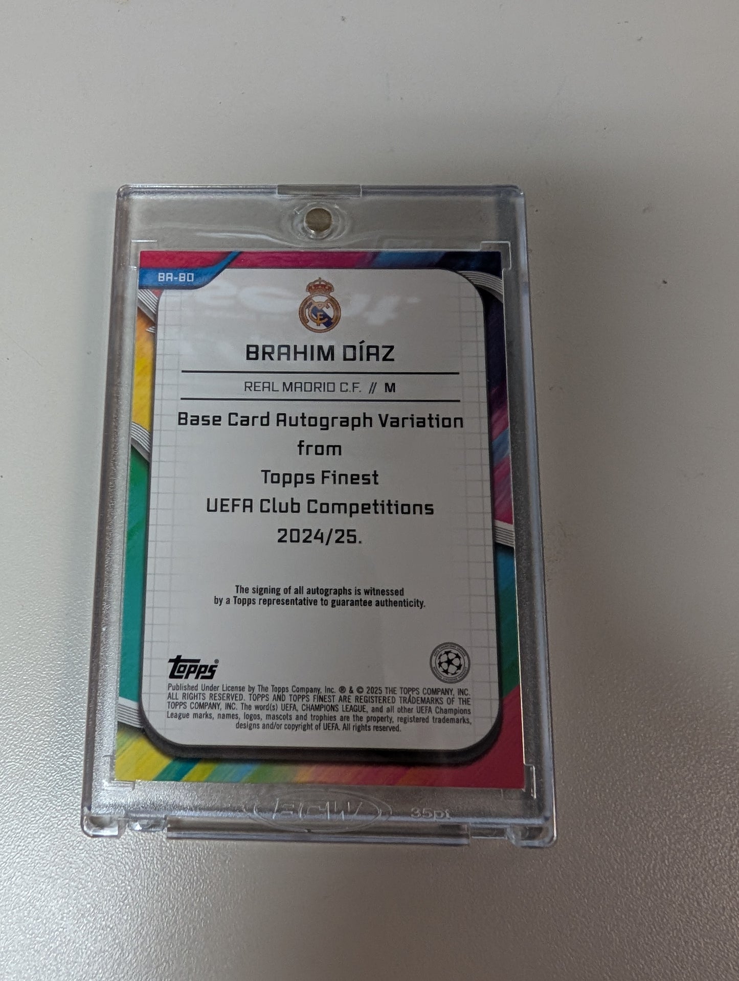 Brahim Diaz Real Madrid Autograph Topps Finest #BA-BD