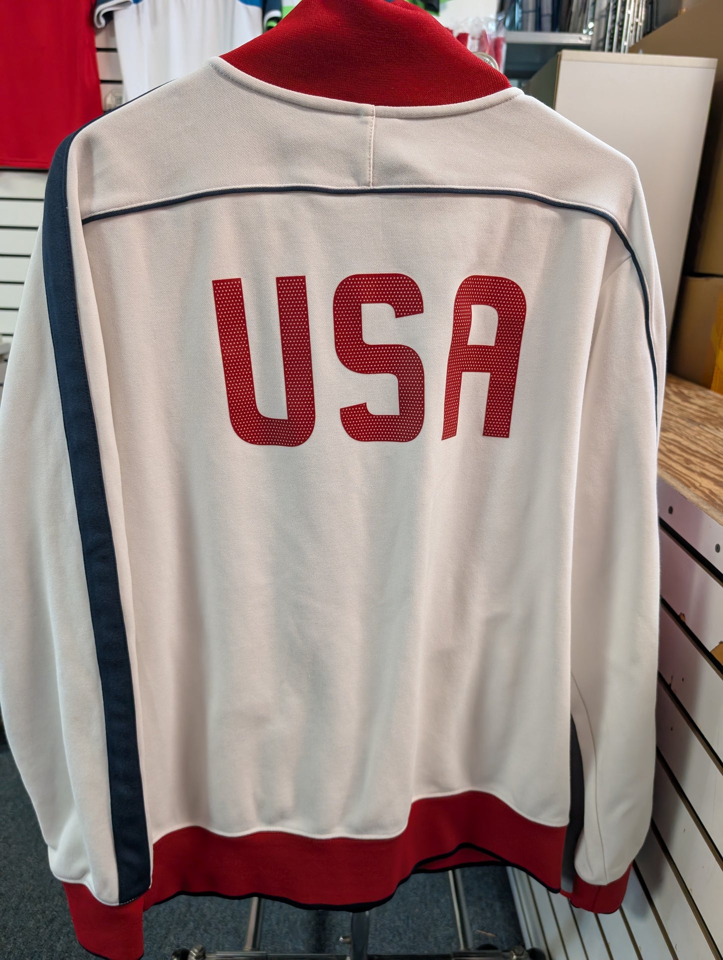 NIKE White USA Men's Large N98 Jacket Full Zip ***VINTAGE USED***