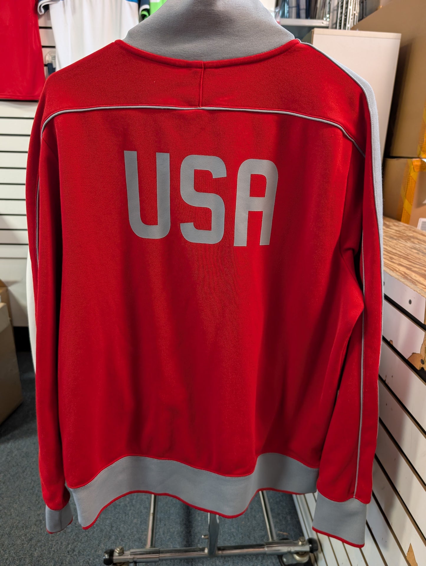 NIKE Red USA Men's Large N98 Jacket Full Zip ***VINTAGE USED***