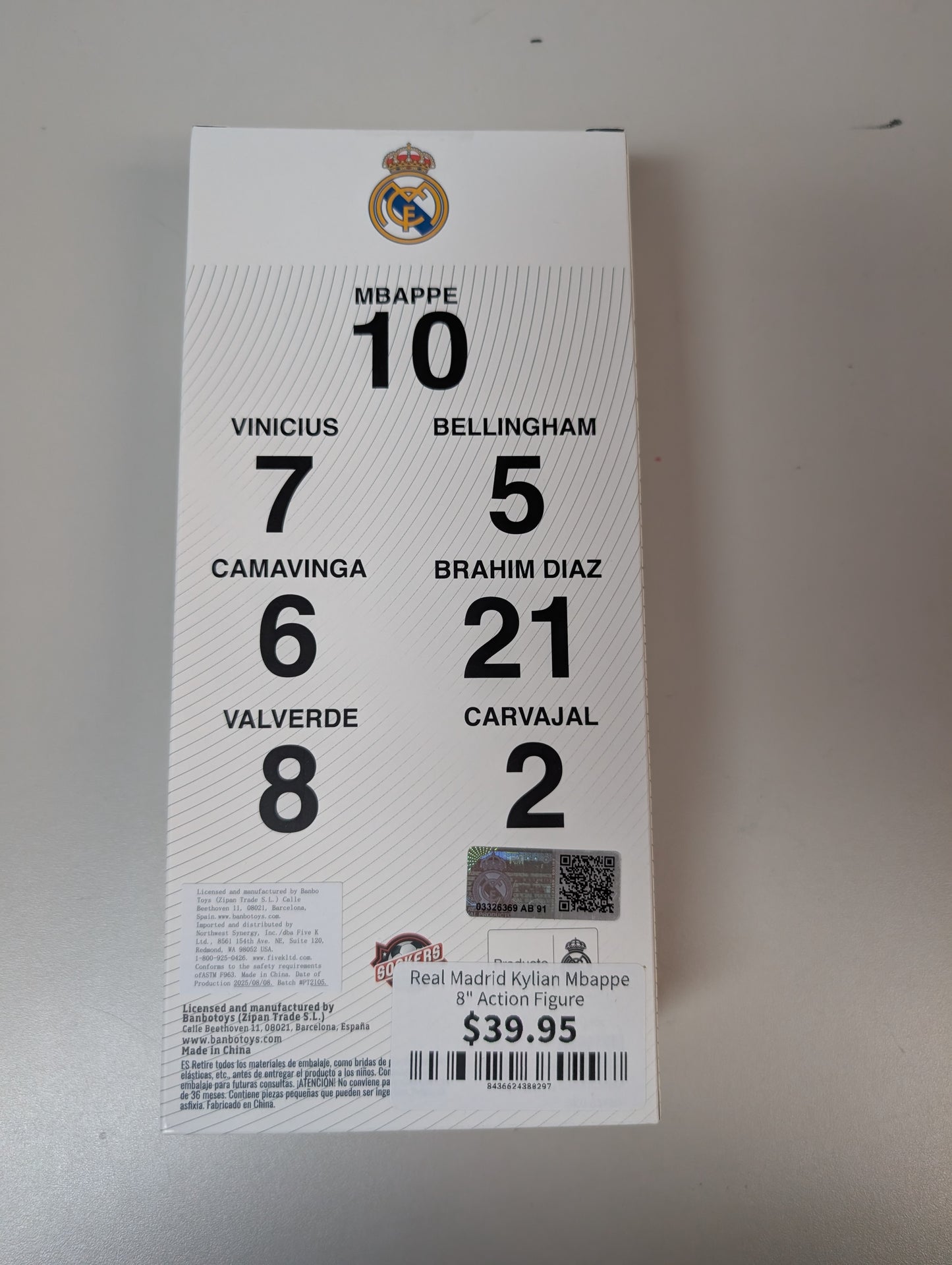 Real Madrid Kylian Mbappe #10 8" Action Figure