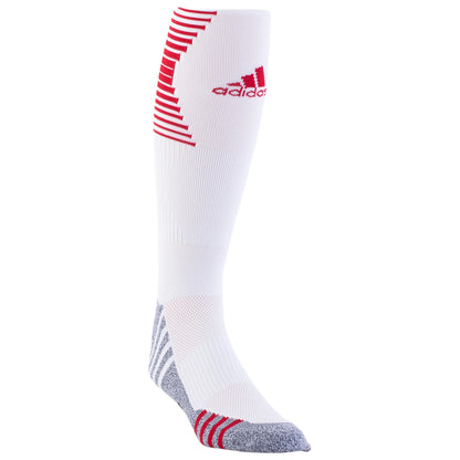 Adidas White/Red Team Speed OTC Soccer Sock