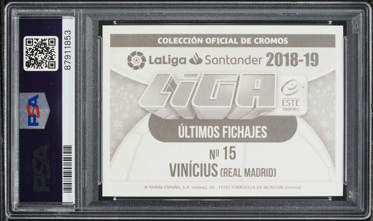 2018 Panini Colecciones Este La Liga Vinicius ROOKIE #15 PSA 8 NM-MT