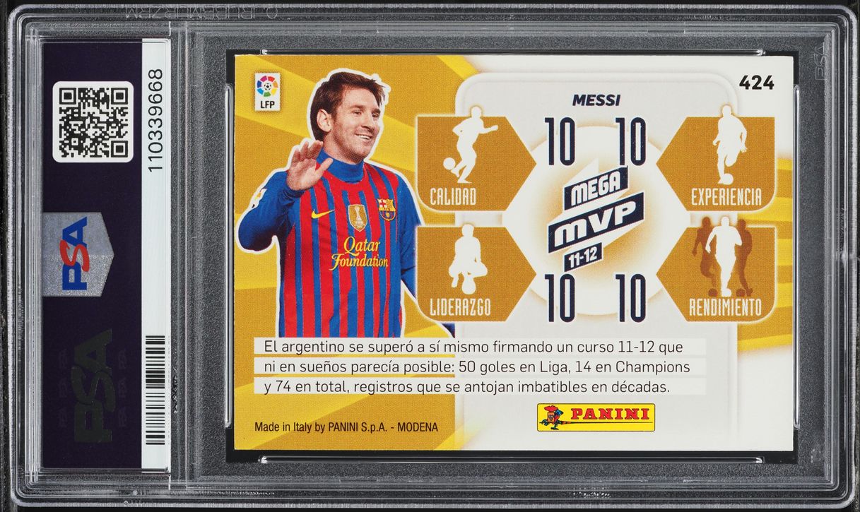 2012 Panini Mega Cracks Liga BBVA Lionel Messi #424 PSA 4 VGEX
