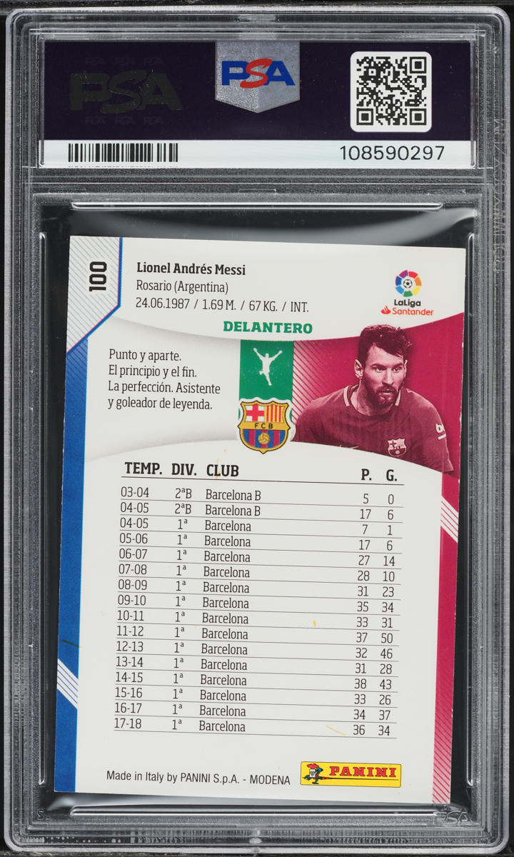 2018 Panini Megacracks Lionel Messi #100 PSA 6 EXMT