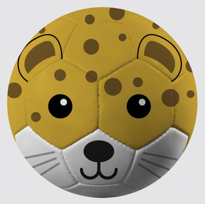 Yellow Leopard Face Fun Rec Youth Soccer Ball