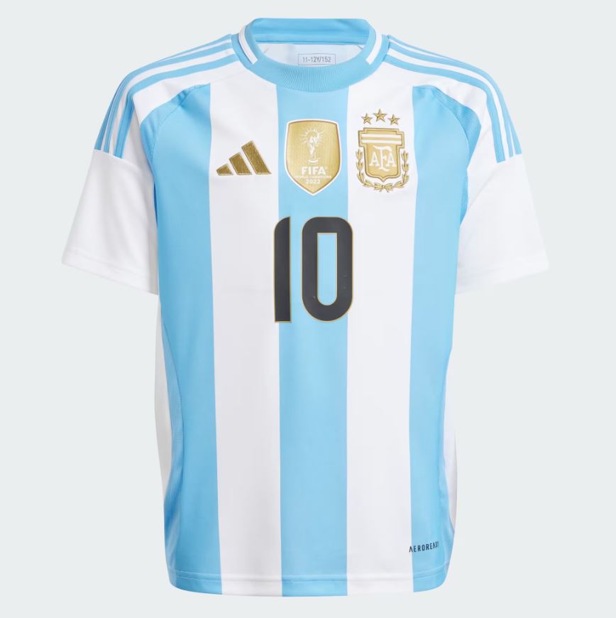 adidas Messi #10 Argentina Youth Home Jersey 2024/25
