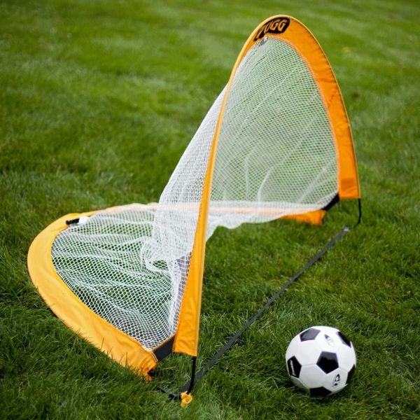 Load image into Gallery viewer, Set of 2 Pugg Pop Up Soccer Training Goals Natural Grass