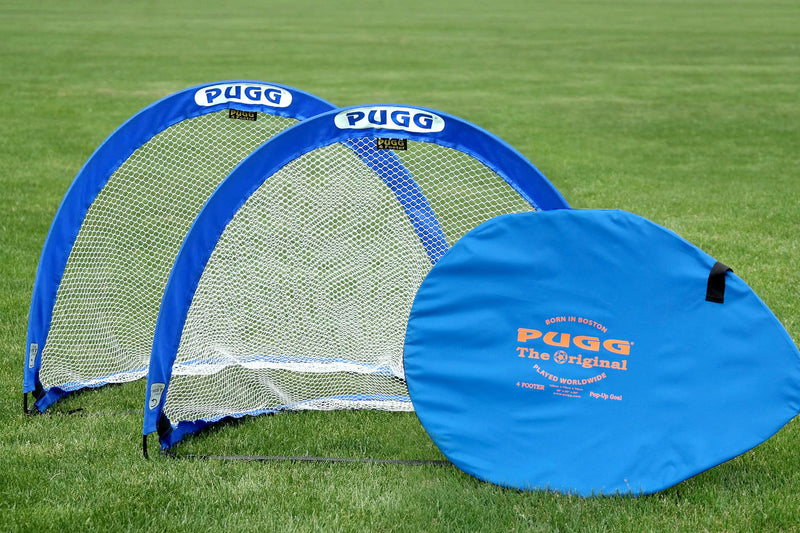 Load image into Gallery viewer, Set of 2 Pugg Pop Up Soccer Training Goals Natural Grass