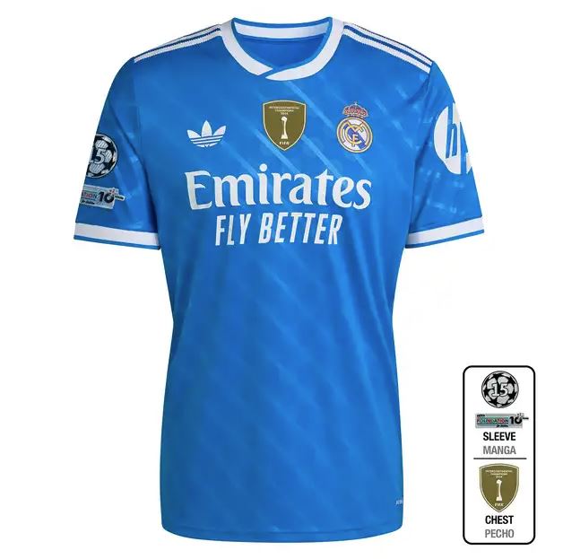 UCL Men's Real Madrid Third Jersey 2025/26 Vini #7 2025/26 Blue