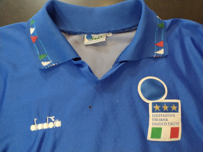 Diadora Italy Home Jersey early Italia 1990  *** this is a vintage used jersey***