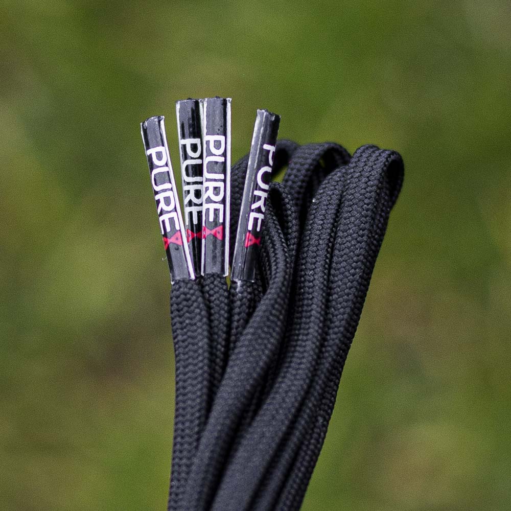Pure Laces Black Soccer Shoelaces