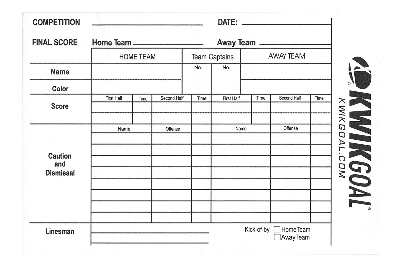 KwikGoal Soccer Referee Score Sheet – Strictly Soccer Shoppe kwikgoal-soccer-referee-score-sheet-strictly-soccer-shoppe