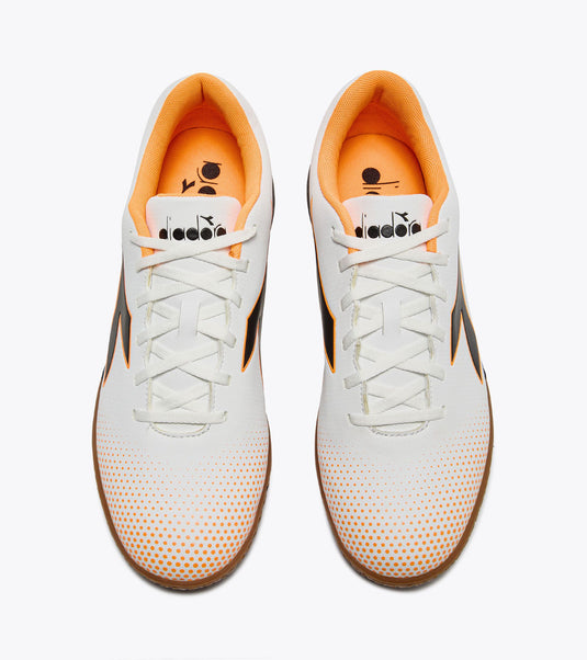 Diadora Pichichi 7 Indoor Soccer Futsal Shoes White Orange