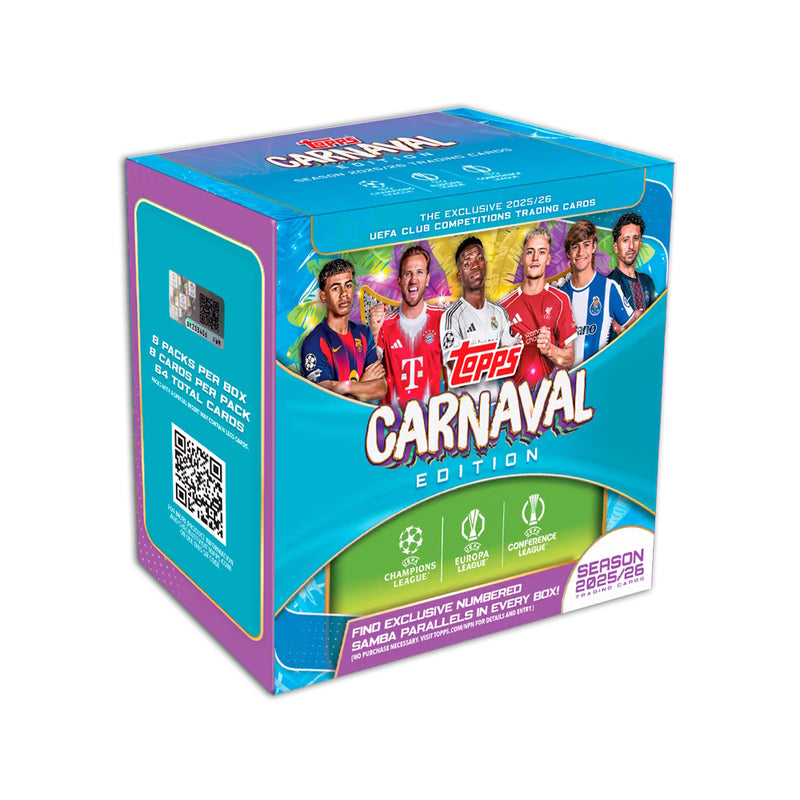 Load image into Gallery viewer, 2025-26 Topps Carnaval Edition UEFA Club Competitions Cards Box
