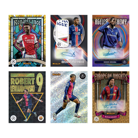 2024-25 Topps Chrome Merlin UEFA Club Competitions Cards Blaster Box