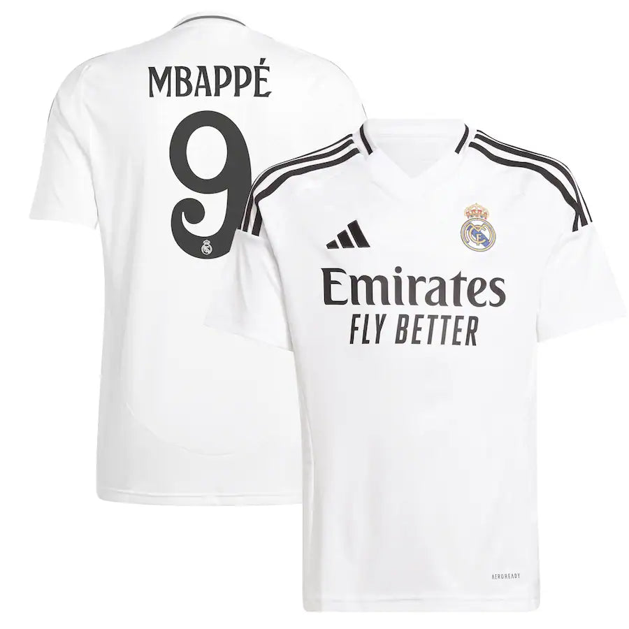 adidas Youth Real Madrid 24/25 Home Mbappe #9 Jersey