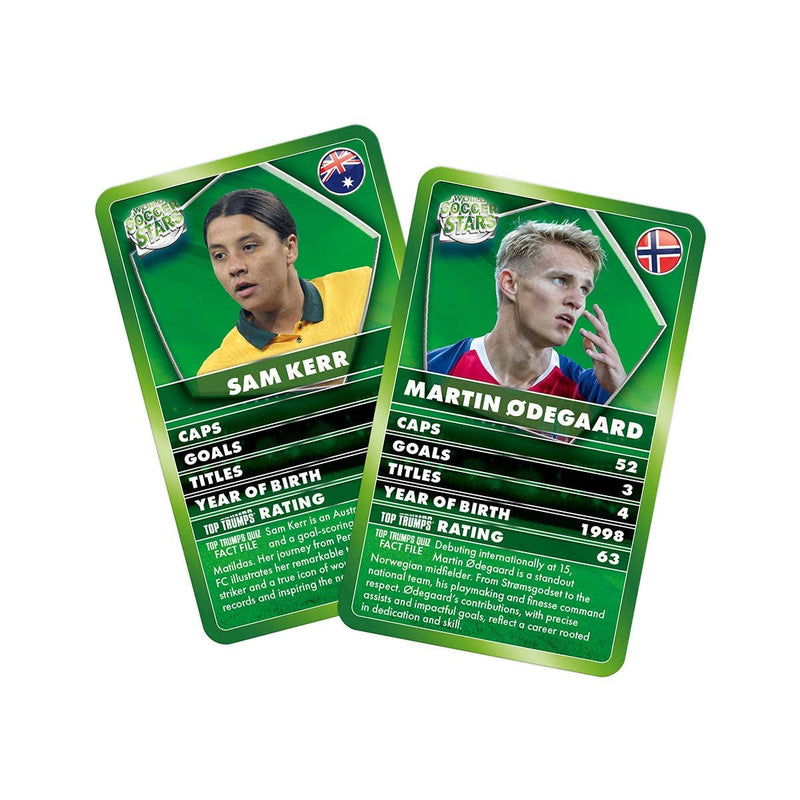 Load image into Gallery viewer, World Soccer Stars Green Top Trumps Card Game
