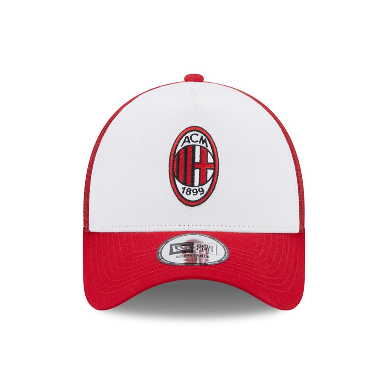 Load image into Gallery viewer, AC MILAN – NEW ERA E-FRAME TRUCKER RED &amp; WHITE HAT

