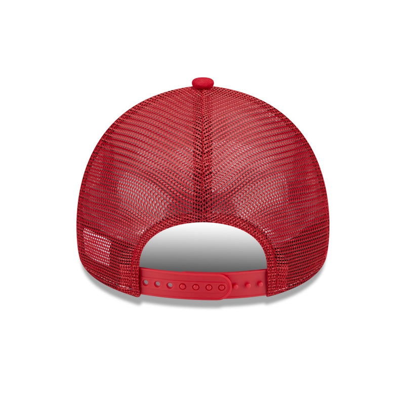 Load image into Gallery viewer, AC MILAN – NEW ERA E-FRAME TRUCKER RED &amp; WHITE HAT
