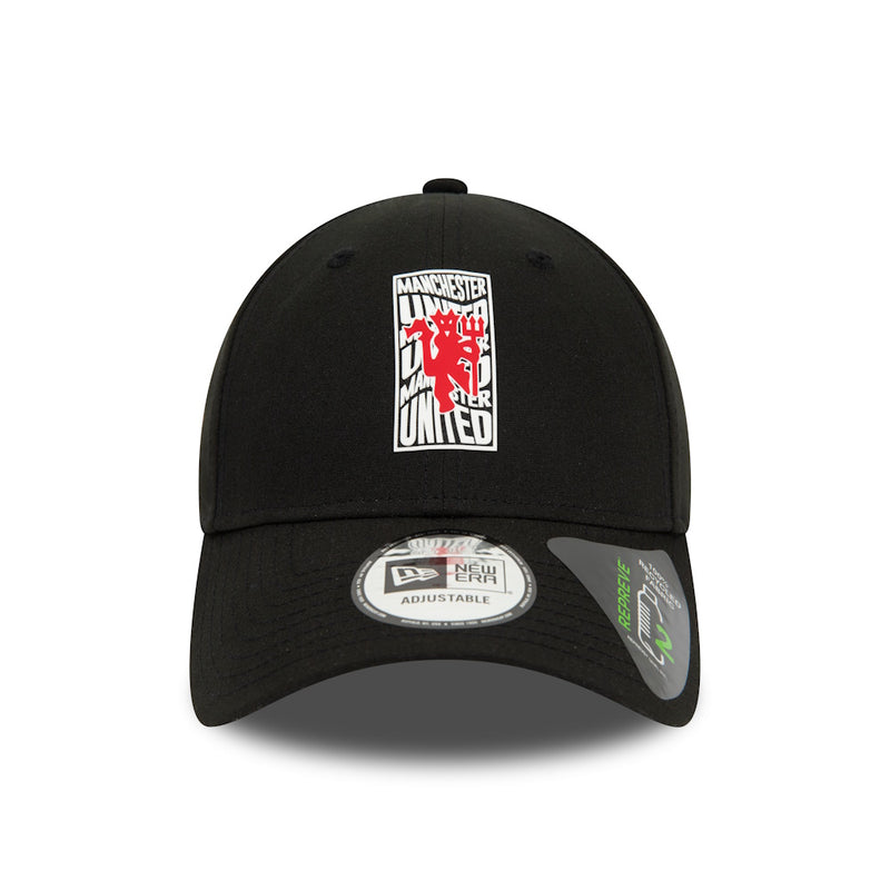 Load image into Gallery viewer, Manchester United New Era Black Wordmark 9Forty Ajustable Hat
