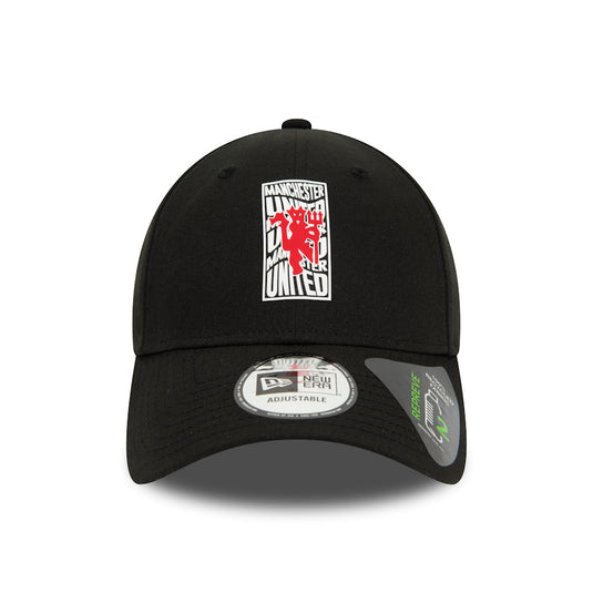 Manchester United New Era Black Wordmark 9Forty Ajustable Hat