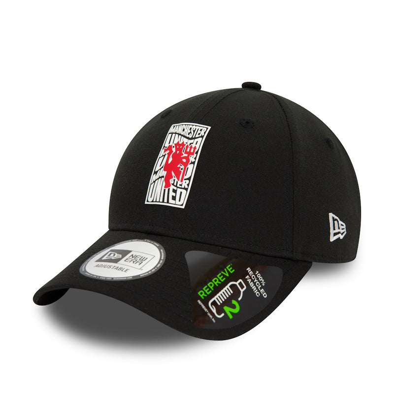 Load image into Gallery viewer, Manchester United New Era Black Wordmark 9Forty Ajustable Hat
