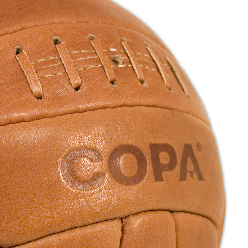 Load image into Gallery viewer, Copa Retro Soccer Ball Tan 100% Leather
