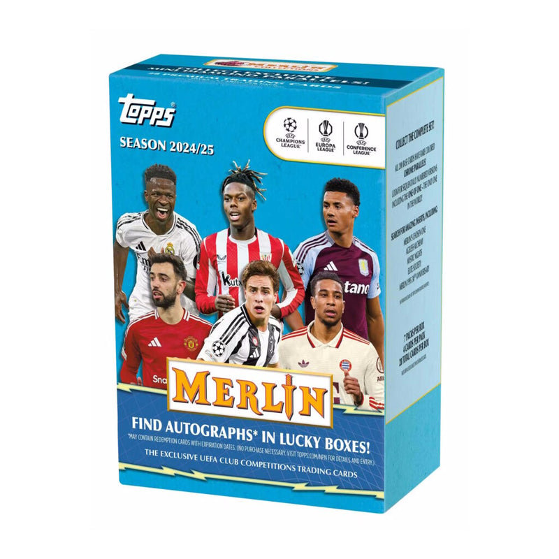 Load image into Gallery viewer, 2024-25 Topps Chrome Merlin UEFA Club Competitions Cards Blaster Box
