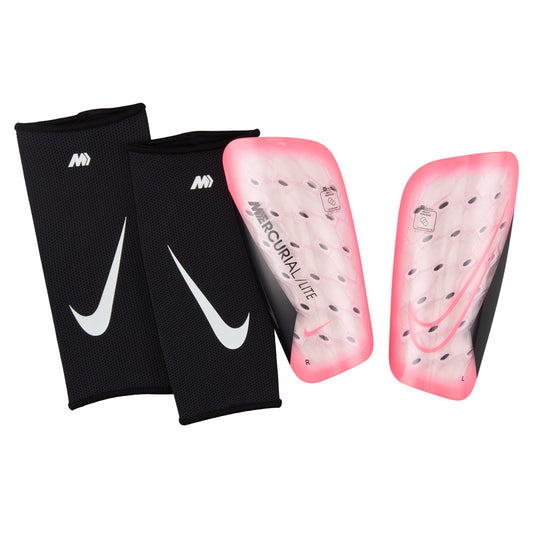 Nike Mercurial Lite Soccer Shinguards with Sleeves Sunset Pulse