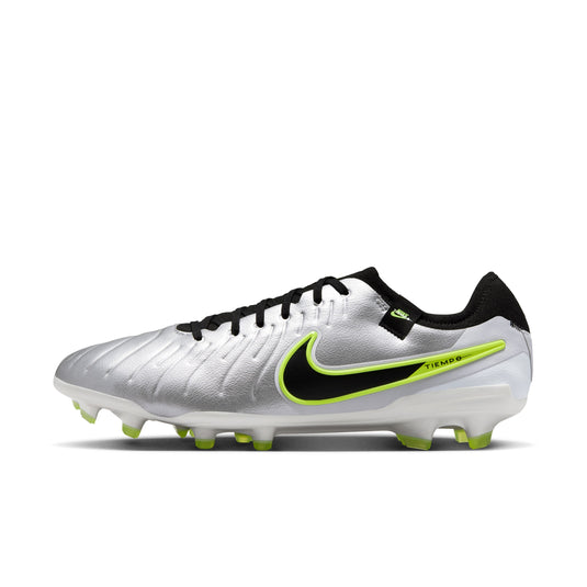 Nike Tiempo Legend 10 Pro FG Metallic Silver Black Volt