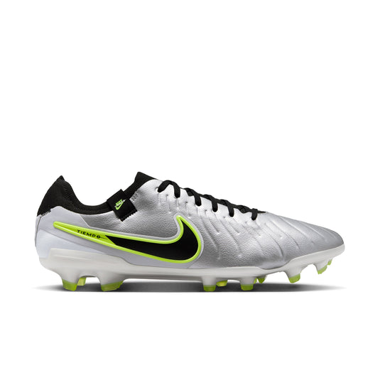 Nike Tiempo Legend 10 Pro FG Metallic Silver Black Volt