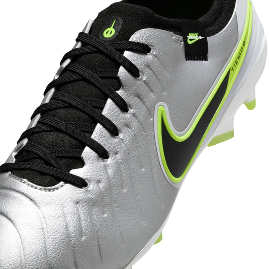 Nike Tiempo Legend 10 Pro FG Metallic Silver Black Volt