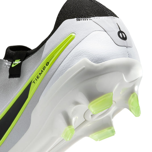 Nike Tiempo Legend 10 Pro FG Metallic Silver Black Volt