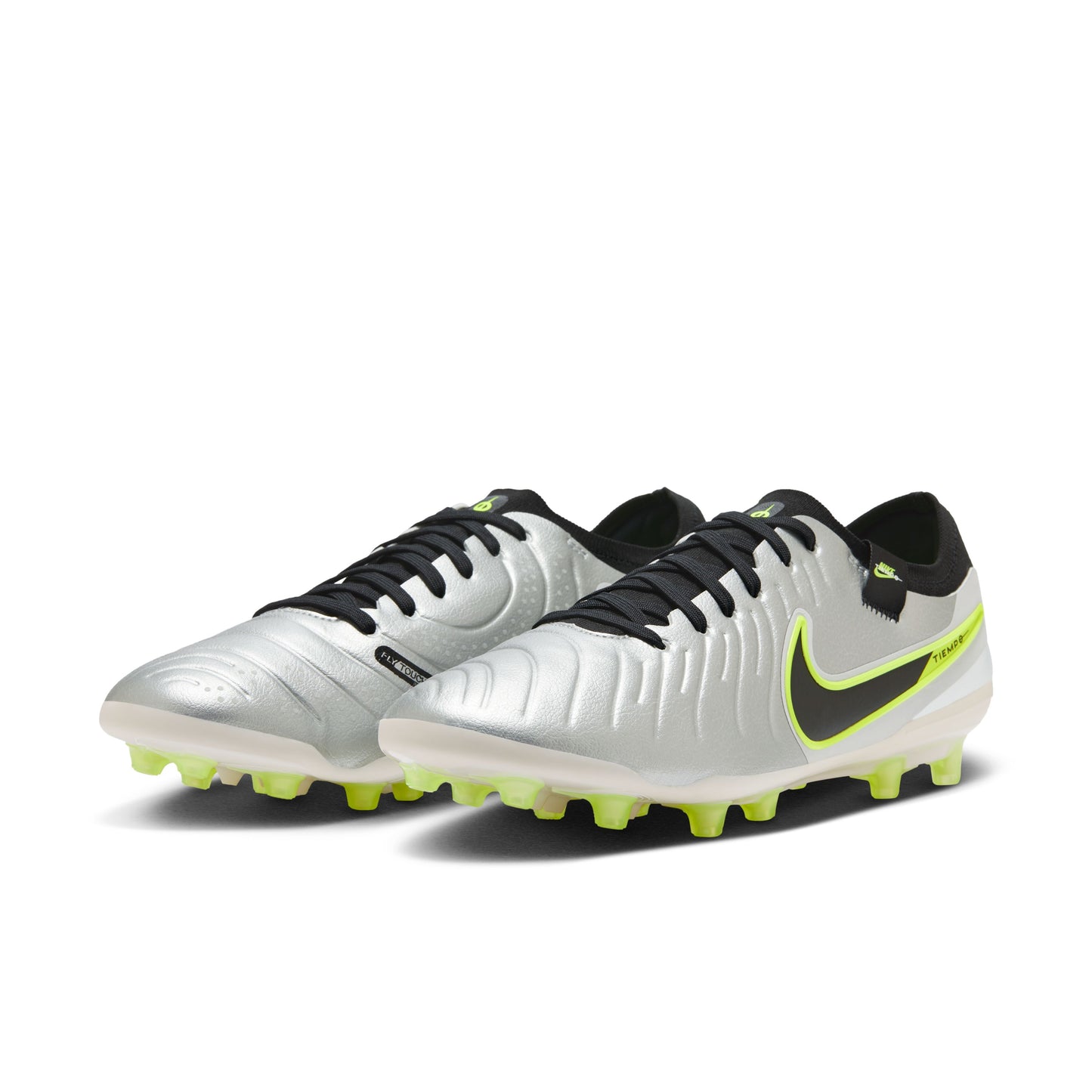 Nike Tiempo Legend 10 Pro AG Metallic Silver Black Volt