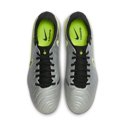 Nike Tiempo Legend 10 Pro AG Metallic Silver Black Volt