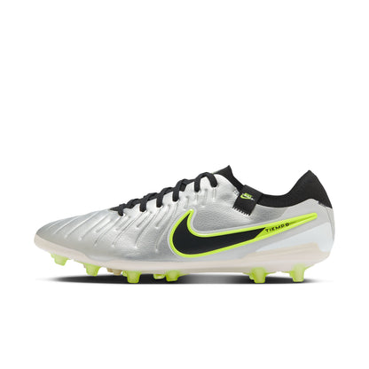 Nike Tiempo Legend 10 Pro AG Metallic Silver Black Volt