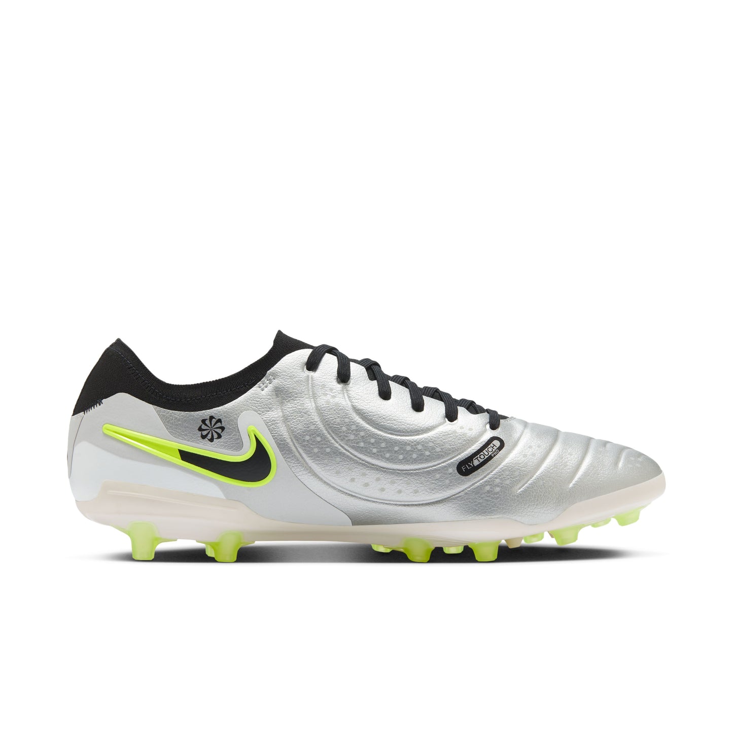 Nike Tiempo Legend 10 Pro AG Metallic Silver Black Volt