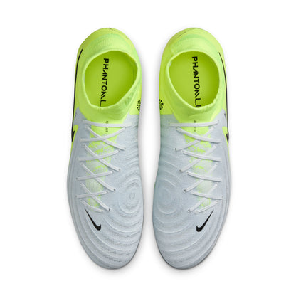 Nike Phantom Luna 2 Pro FG High-Top Soccer Cleats Metallic Silver Black Volt