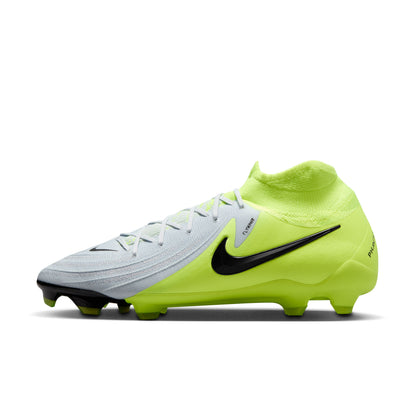 Nike Phantom Luna 2 Pro FG High-Top Soccer Cleats Metallic Silver Black Volt