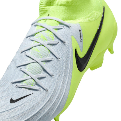 Nike Phantom Luna 2 Pro FG High-Top Soccer Cleats Metallic Silver Black Volt