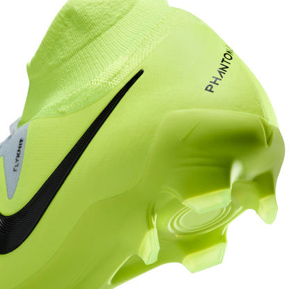 Nike Phantom Luna 2 Pro FG High-Top Soccer Cleats Metallic Silver Black Volt