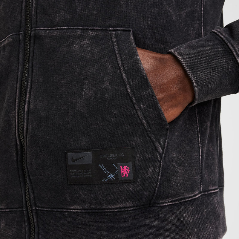 Load image into Gallery viewer, Nike Chelsea FC Zip Hoodie Black Pink
