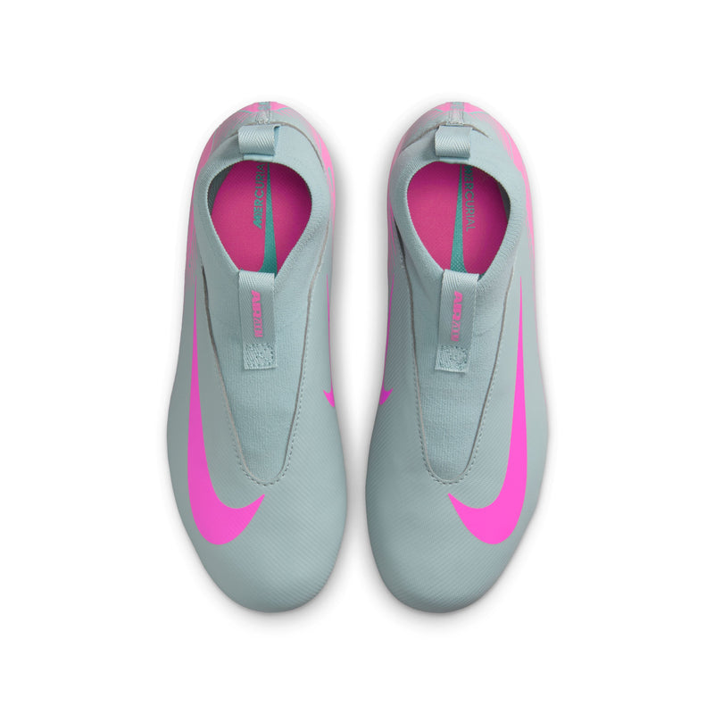 Load image into Gallery viewer, Nike Jr. Zoom Superfly 10 Academy FG/MG Blue Pink Laceless
