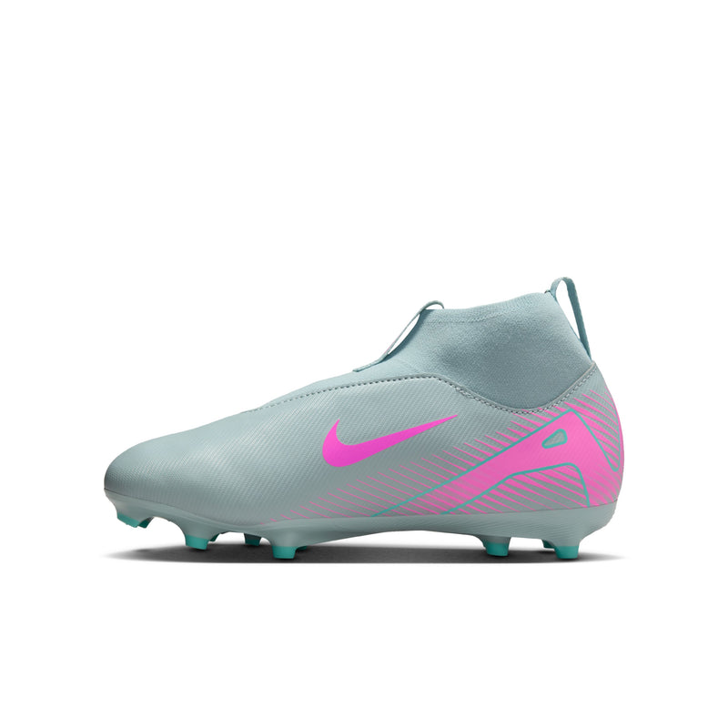 Load image into Gallery viewer, Nike Jr. Zoom Superfly 10 Academy FG/MG Blue Pink Laceless

